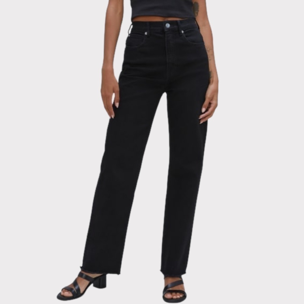 Everlane The Way High Jean Black Tall Straight Leg